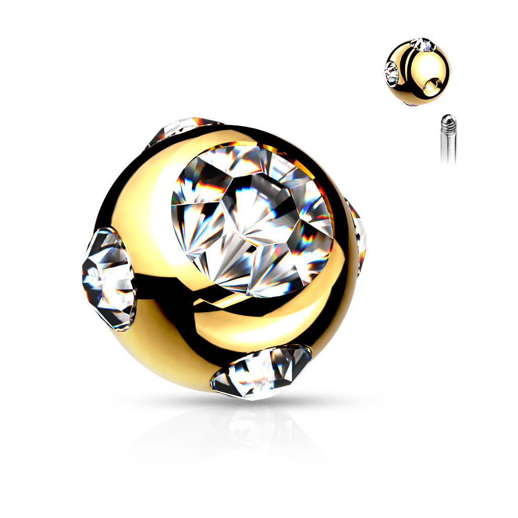 1,2mm Piercing Kugel Gold