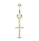 Bauchnabelpiercing mit Kreuz
