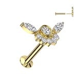 Piercingstecker Labret mit Kristall-Zirkonia