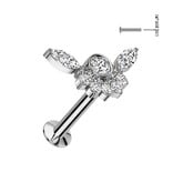 Piercingstecker Labret mit Kristall-Zirkonia