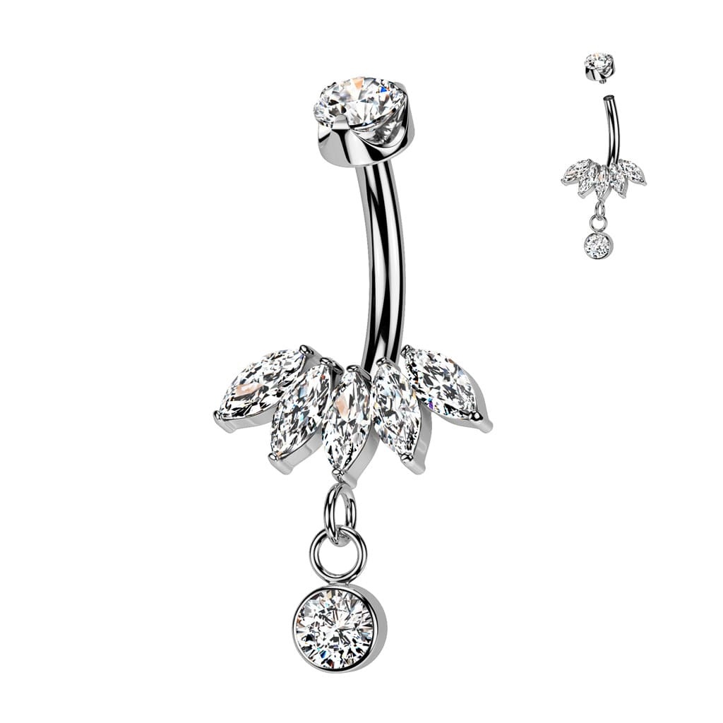 Titan-Bauchnabelpiercing mit filigranem Anhänger