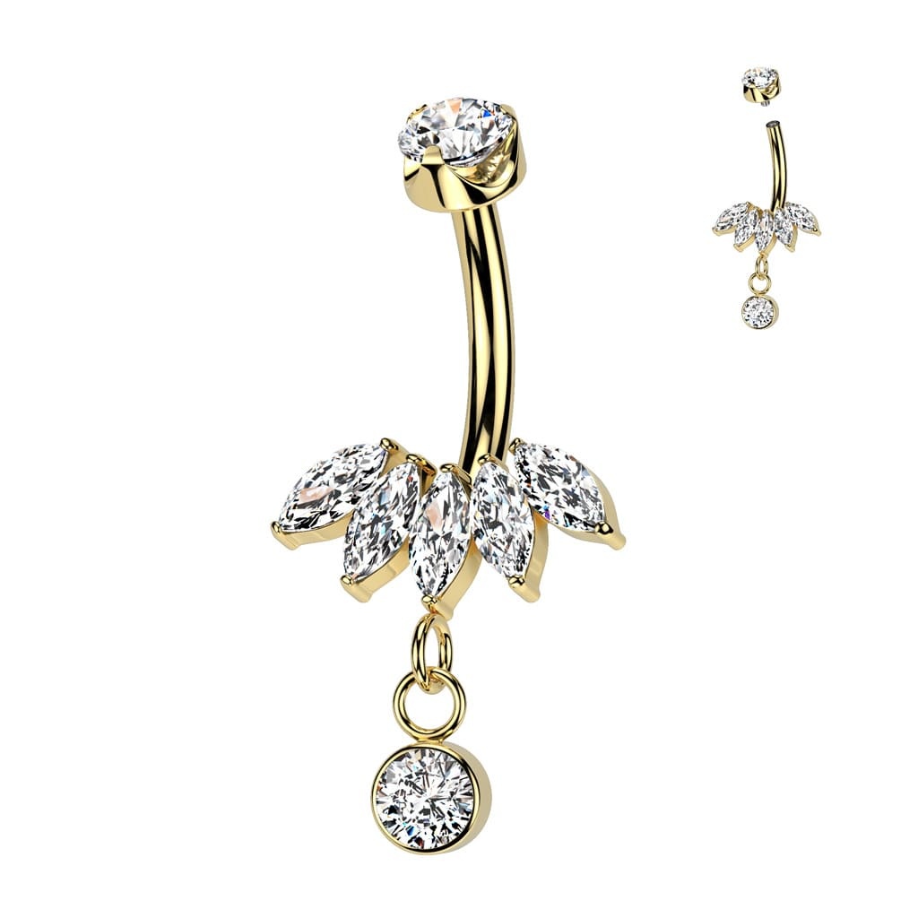 Titan-Bauchnabelpiercing mit filigranem Anhänger
