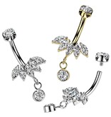 Titan-Bauchnabelpiercing mit filigranem Anhänger