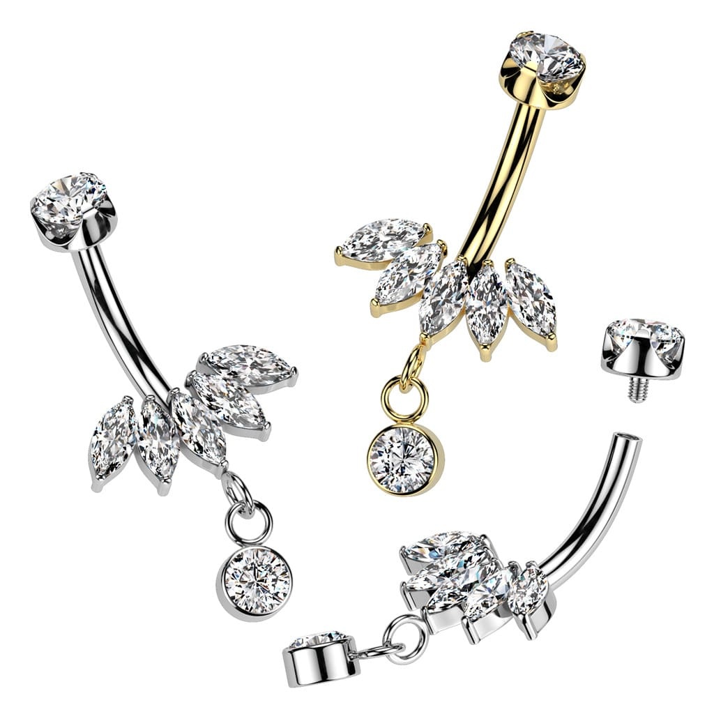 Titan-Bauchnabelpiercing mit filigranem Anhänger