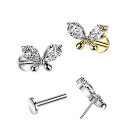 1,2 x 8 mm Labret Schmetterling