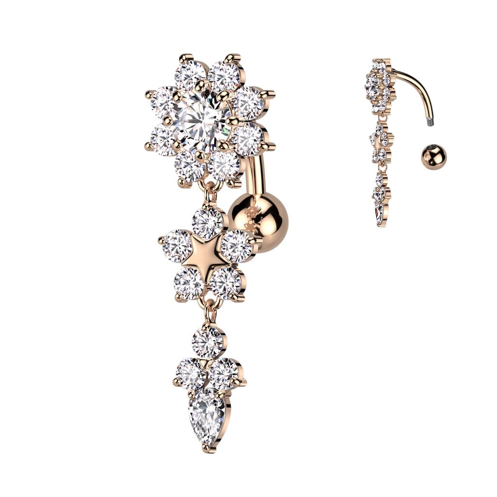Bauchnabelpiercing Reverse Rose
