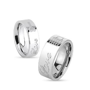 Edelstahl Partnerringe "LOVE"