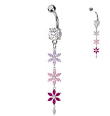 Bauchnabelpiercing mit 3 Blumen-Anhänger – Chirurgenstahl