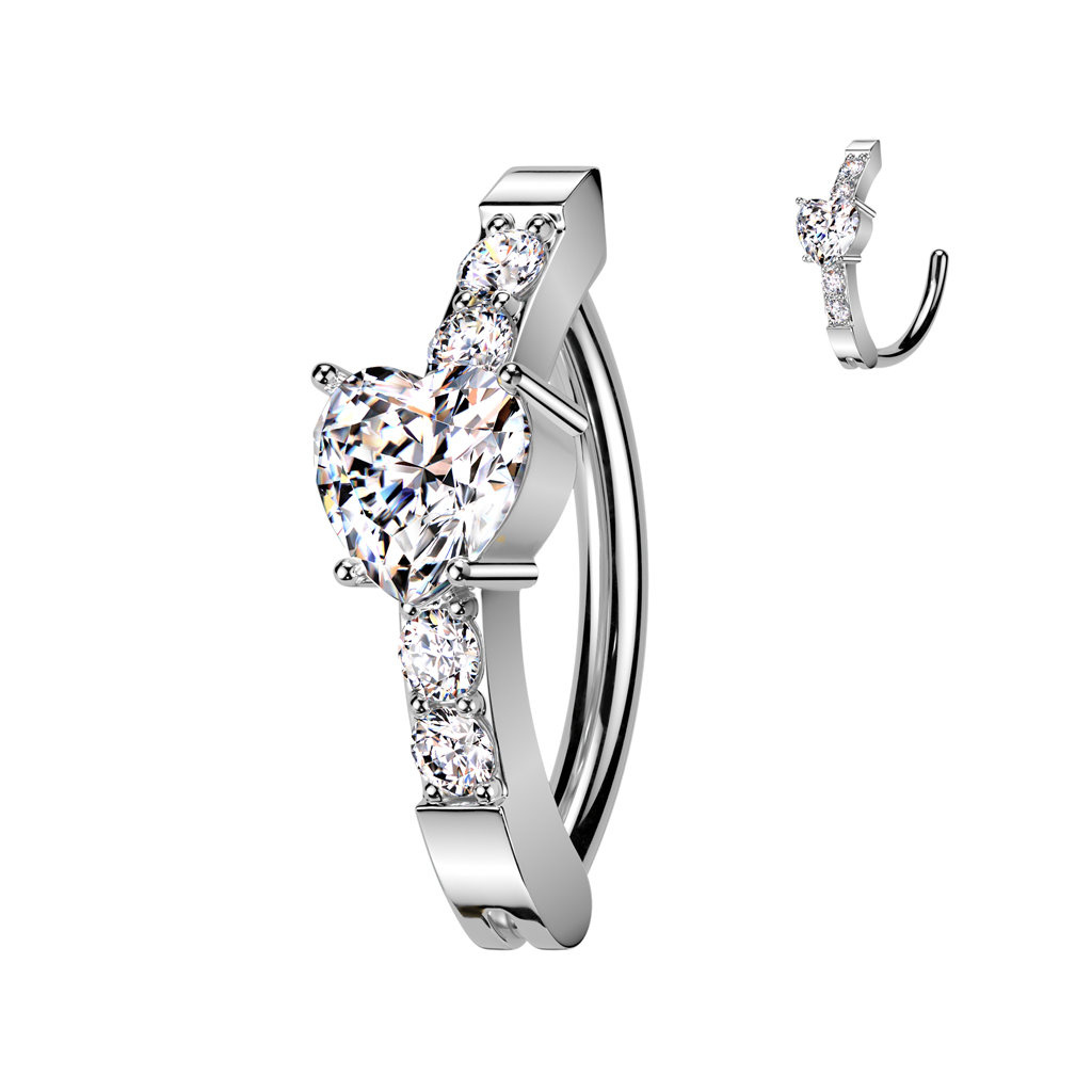 Bauchnabelpiercing Clicker mit Kristall