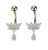 Elegantes Bauchnabelpiercing aus Titan mit zartem Anhänger