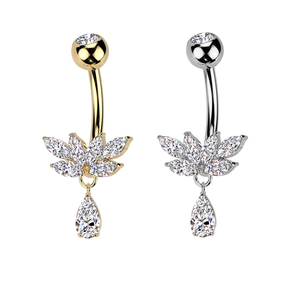 Elegantes Bauchnabelpiercing aus Titan mit zartem Anhänger