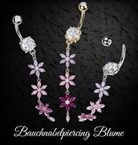 Bauchnabelpiercing mit 3 Blumen-Anhänger – Chirurgenstahl