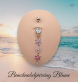 Bauchnabelpiercing mit 3 Blumen-Anhänger – Chirurgenstahl