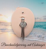 Elegantes Bauchnabelpiercing mit 55 mm langem Kristall-Zirkonia-Anhänger