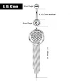 Elegantes Bauchnabelpiercing mit 55 mm langem Kristall-Zirkonia-Anhänger