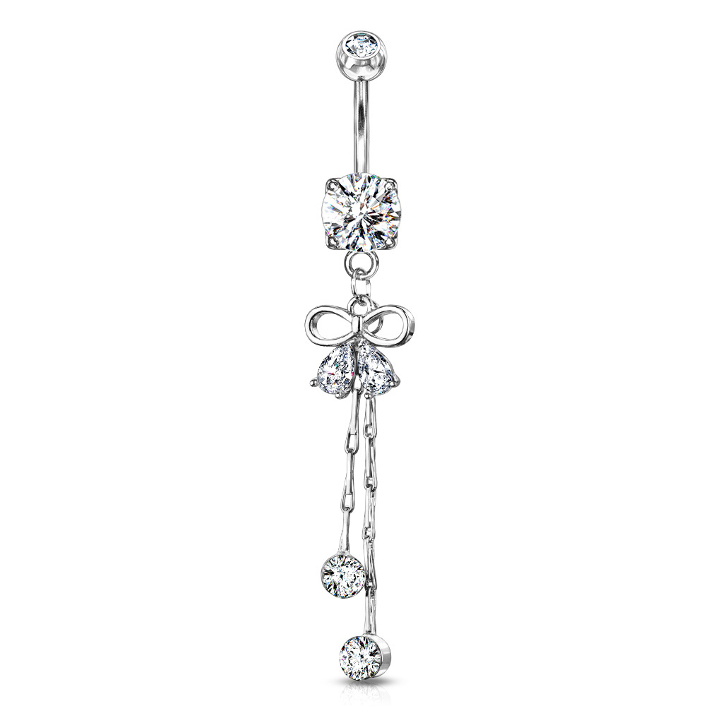 Elegantes Bauchnabelpiercing mit Schleife – Chirurgenstahl