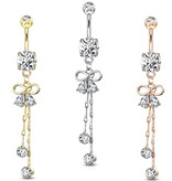 Elegantes Bauchnabelpiercing mit Schleife – Chirurgenstahl