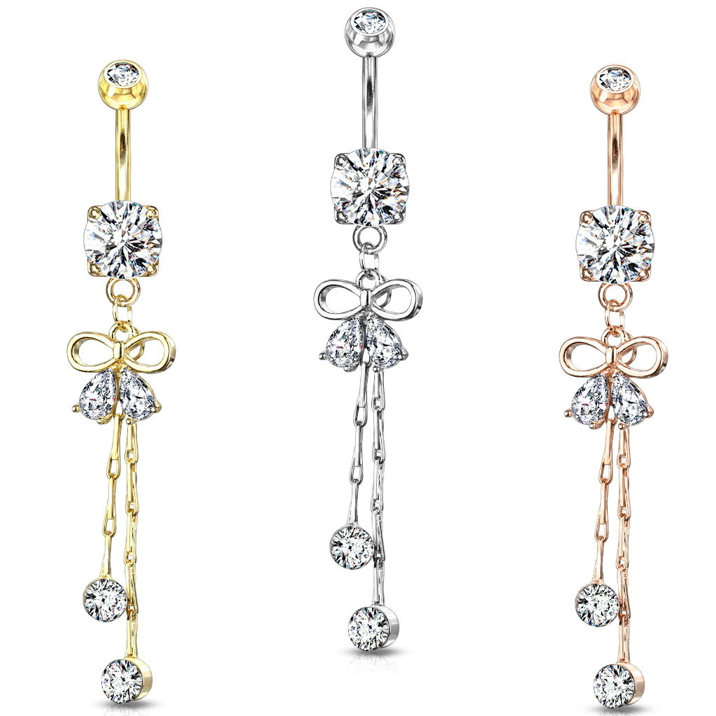 Elegantes Bauchnabelpiercing mit Schleife – Chirurgenstahl