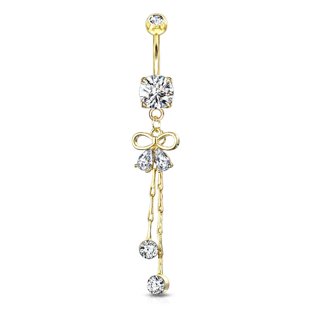 Elegantes Bauchnabelpiercing mit Schleife – Chirurgenstahl