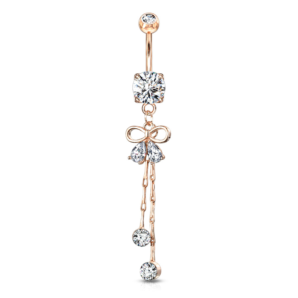Elegantes Bauchnabelpiercing mit Schleife – Chirurgenstahl