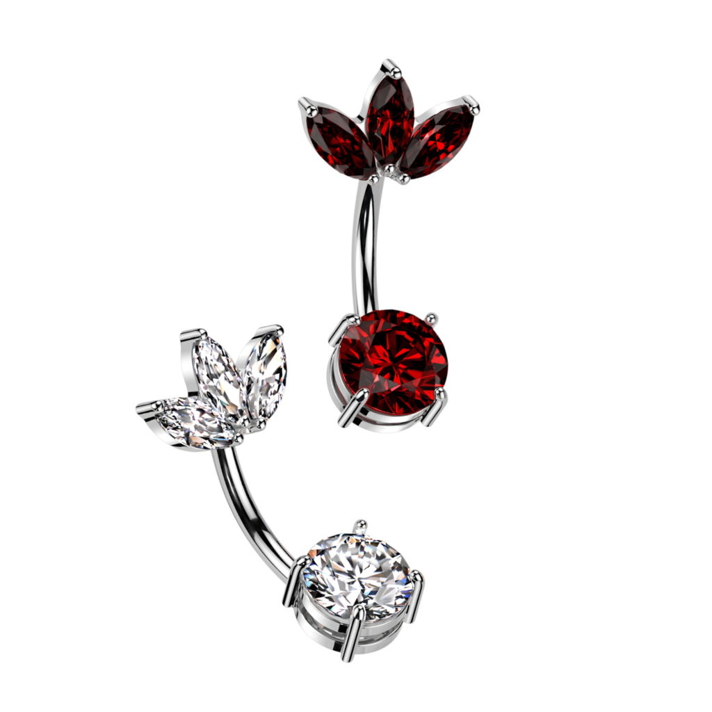 Bauchnabelpiercing Blumenblätter