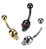 Bauchnabelpiercing Chirurgenstahl Totenkopf