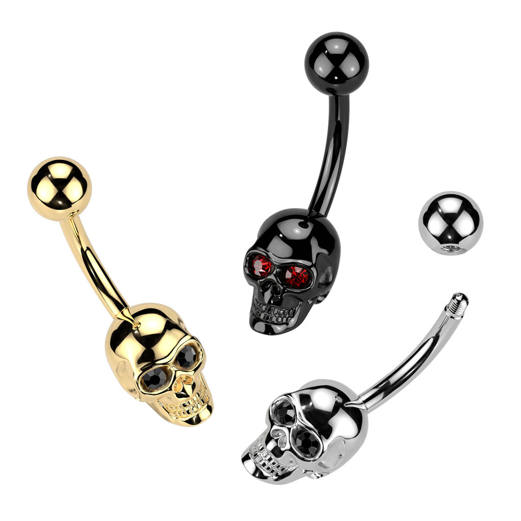 Bauchnabelpiercing Chirurgenstahl Totenkopf