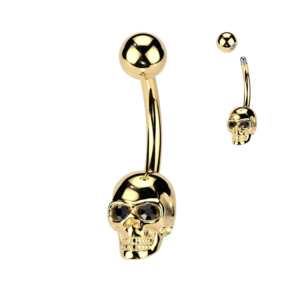 Bauchnabelpiercing Chirurgenstahl Totenkopf