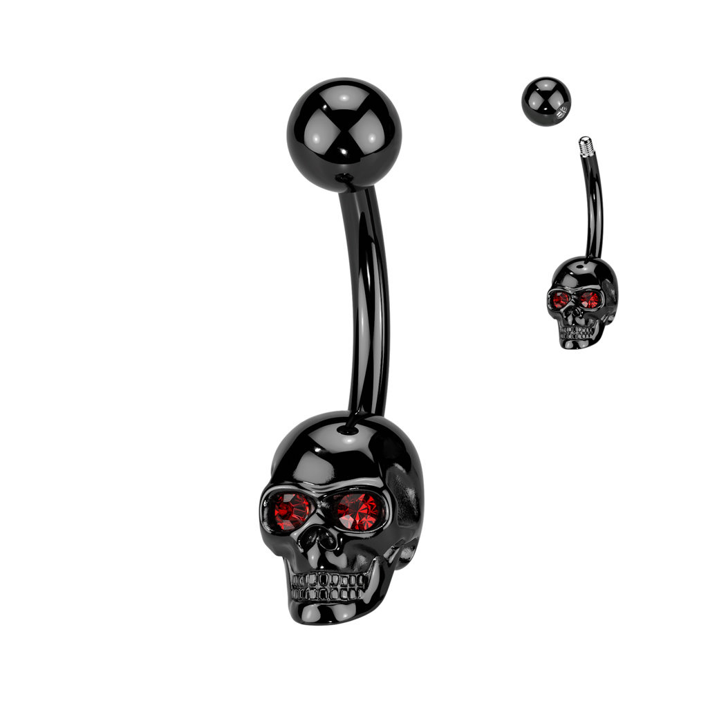 Bauchnabelpiercing Chirurgenstahl Totenkopf