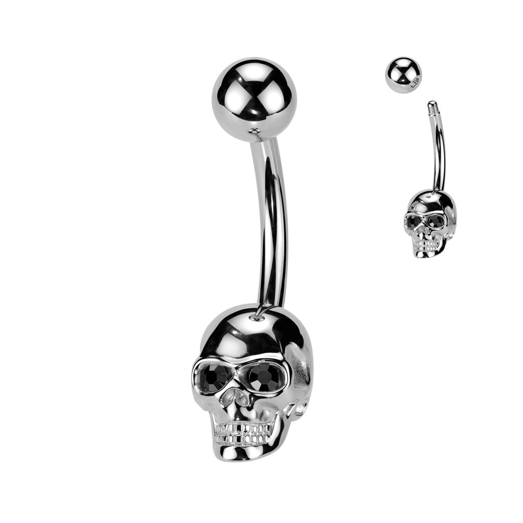Bauchnabelpiercing Chirurgenstahl Totenkopf