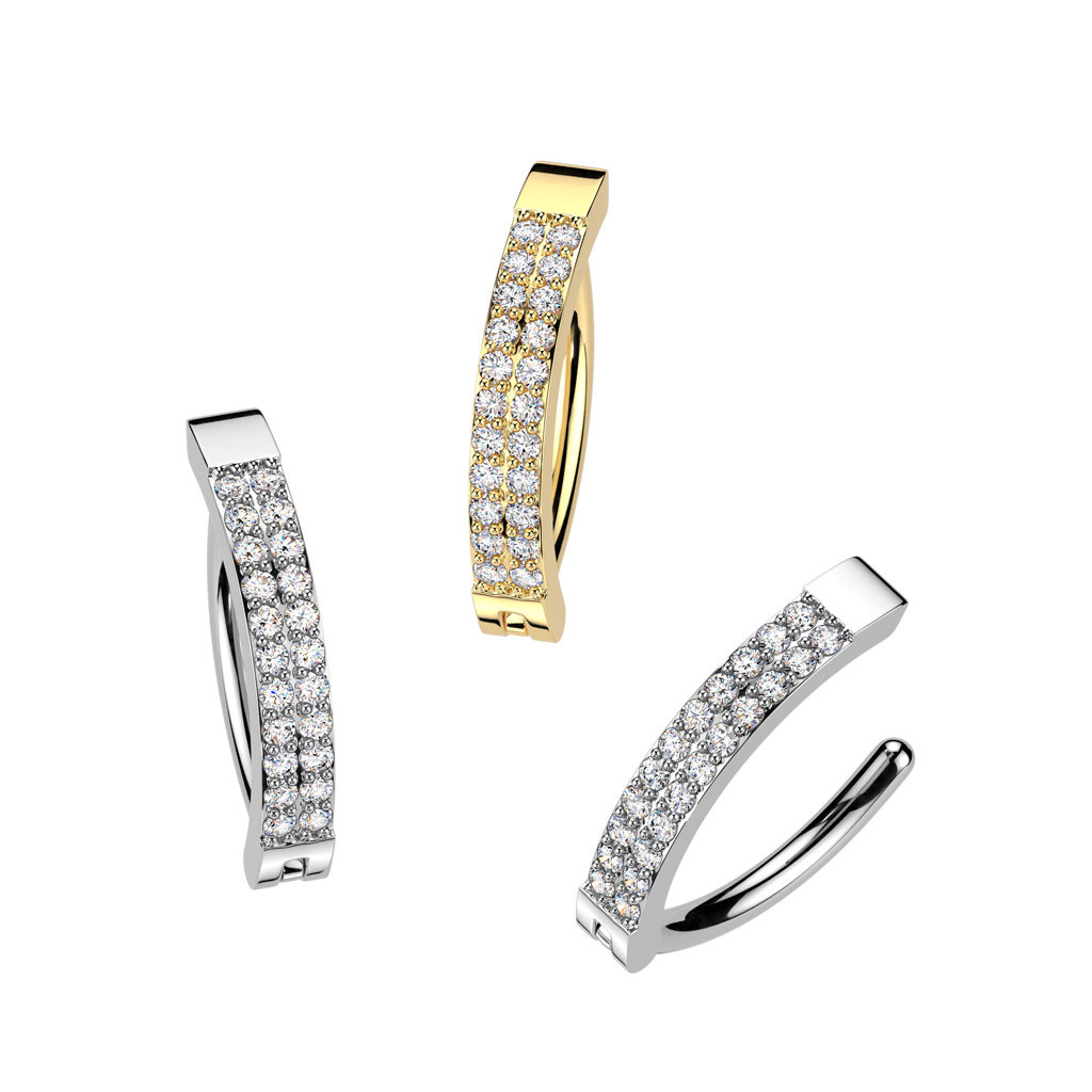 Bauchnabelpiercing Clicker mit kleinen Kristall Steine