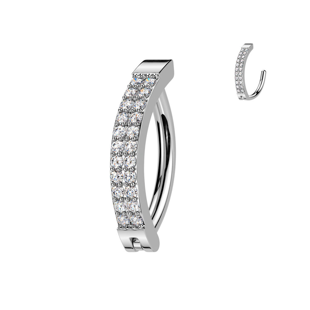 Bauchnabelpiercing Clicker mit kleinen Kristall Steine