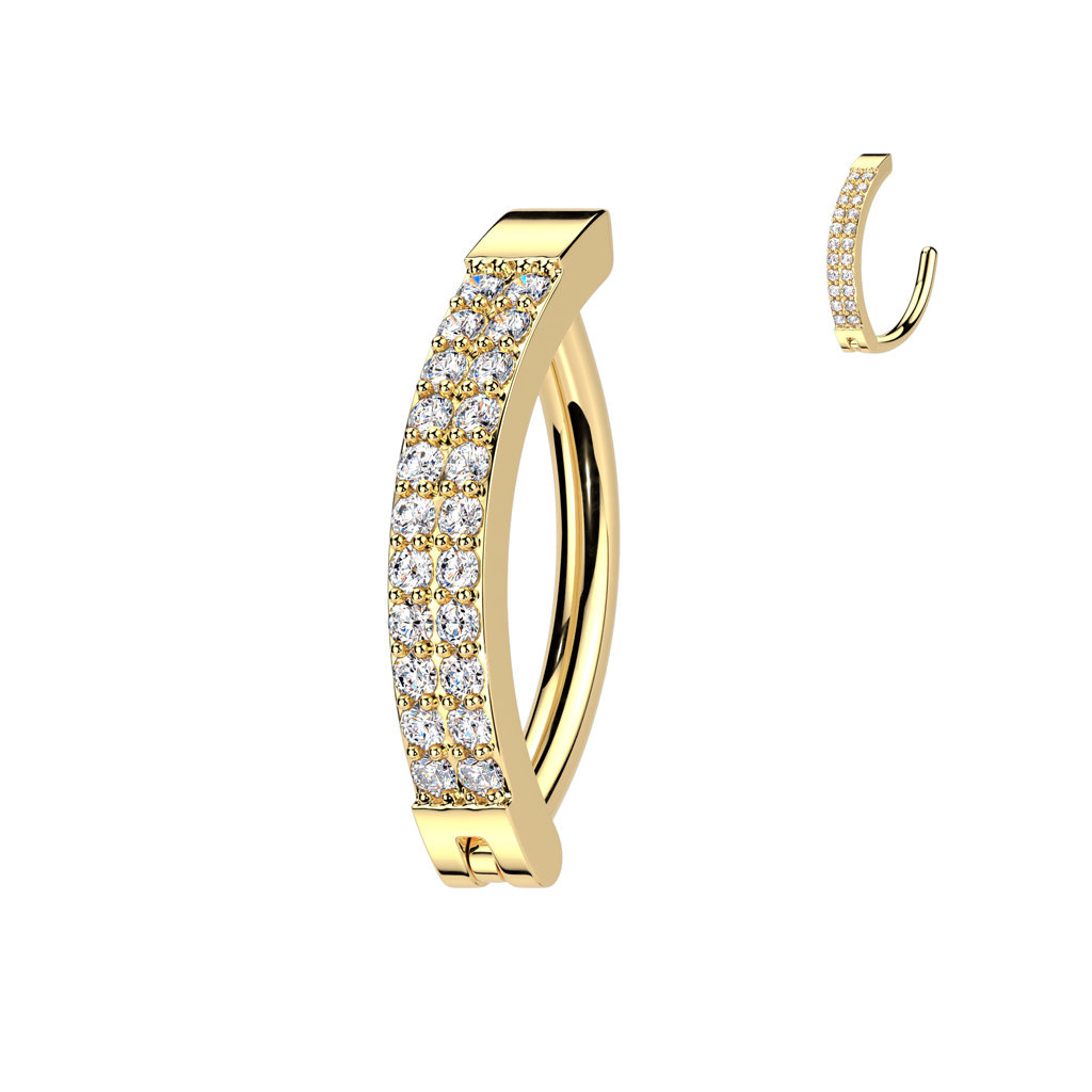 Bauchnabelpiercing Clicker mit kleinen Kristall Steine
