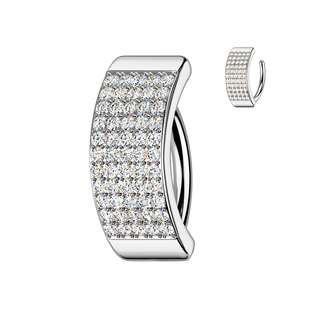 Bauchnabel Clicker Piercing mit Kristallsteinchen
