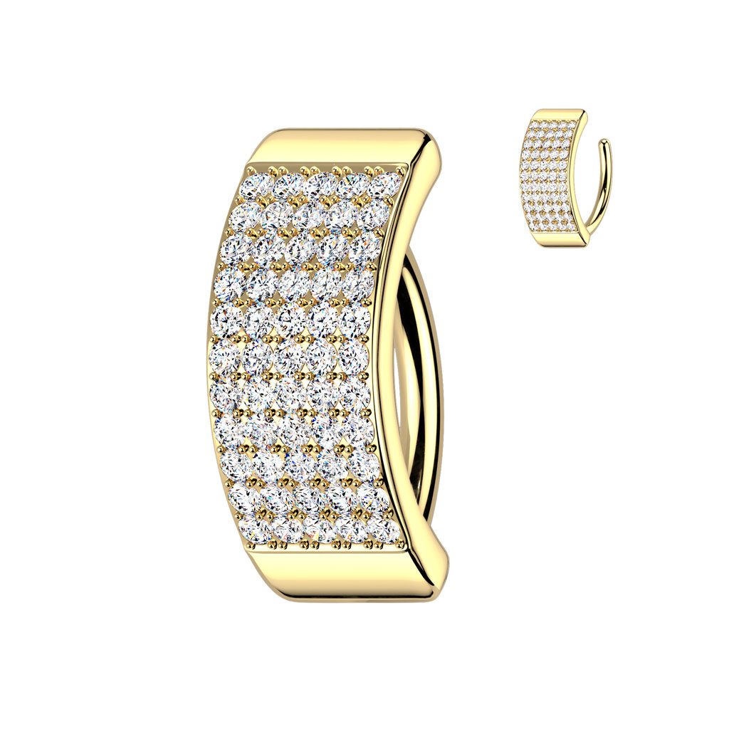Bauchnabel Clicker Piercing mit Kristallsteinchen