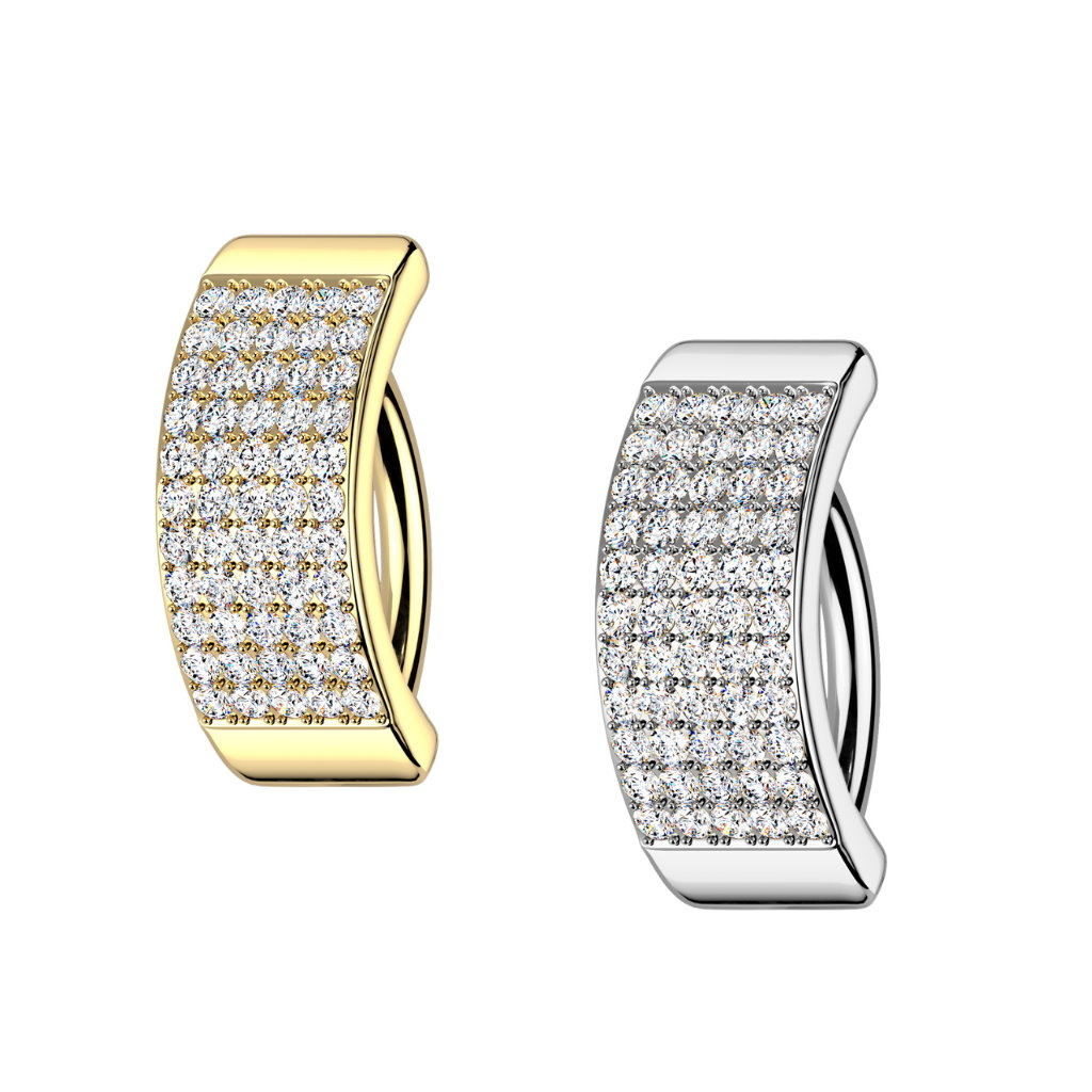Bauchnabel Clicker Piercing mit Kristallsteinchen