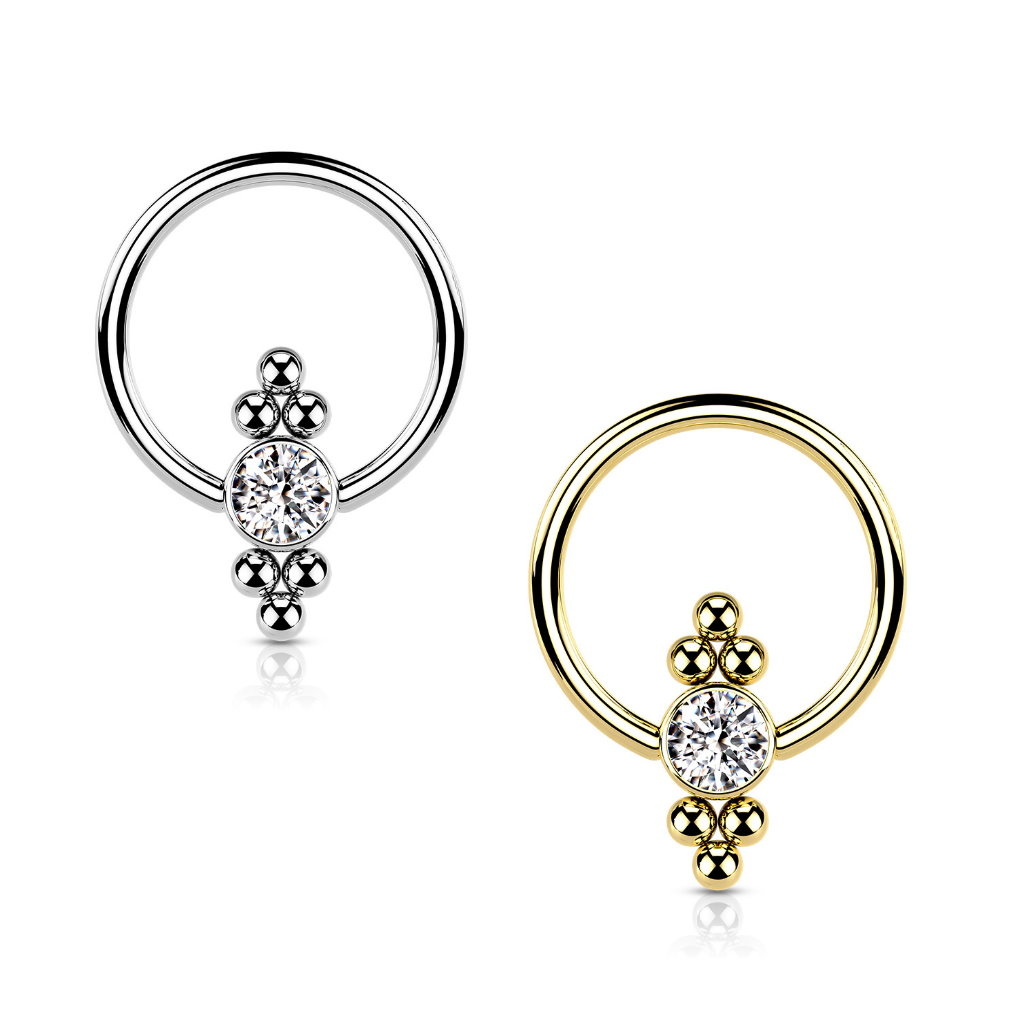 Piercing Ohr mit Kristall