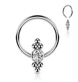 Piercing Ohr mit Kristall