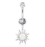 Bauchnabelpiercing Sonne mit Kristall