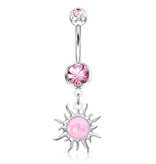 Bauchnabelpiercing Sonne mit Kristall