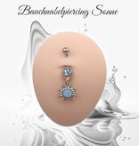 Bauchnabelpiercing Sonne mit Kristall