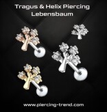 Tragus Piercing Lebensbaum - 3 Farben wählbar