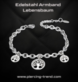 Damen Edelstahl Armband Lebensbaum