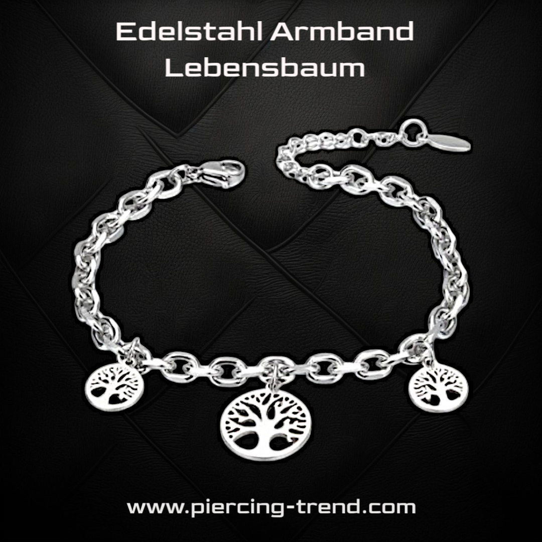 Damen Edelstahl Armband Lebensbaum