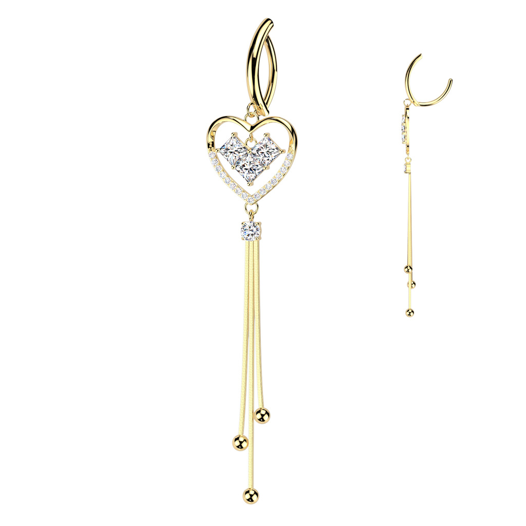 Goldfärbiges Bauchnabelpiercing Clicker