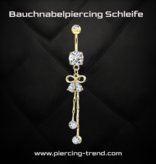 Elegantes Bauchnabelpiercing Schleife Gold