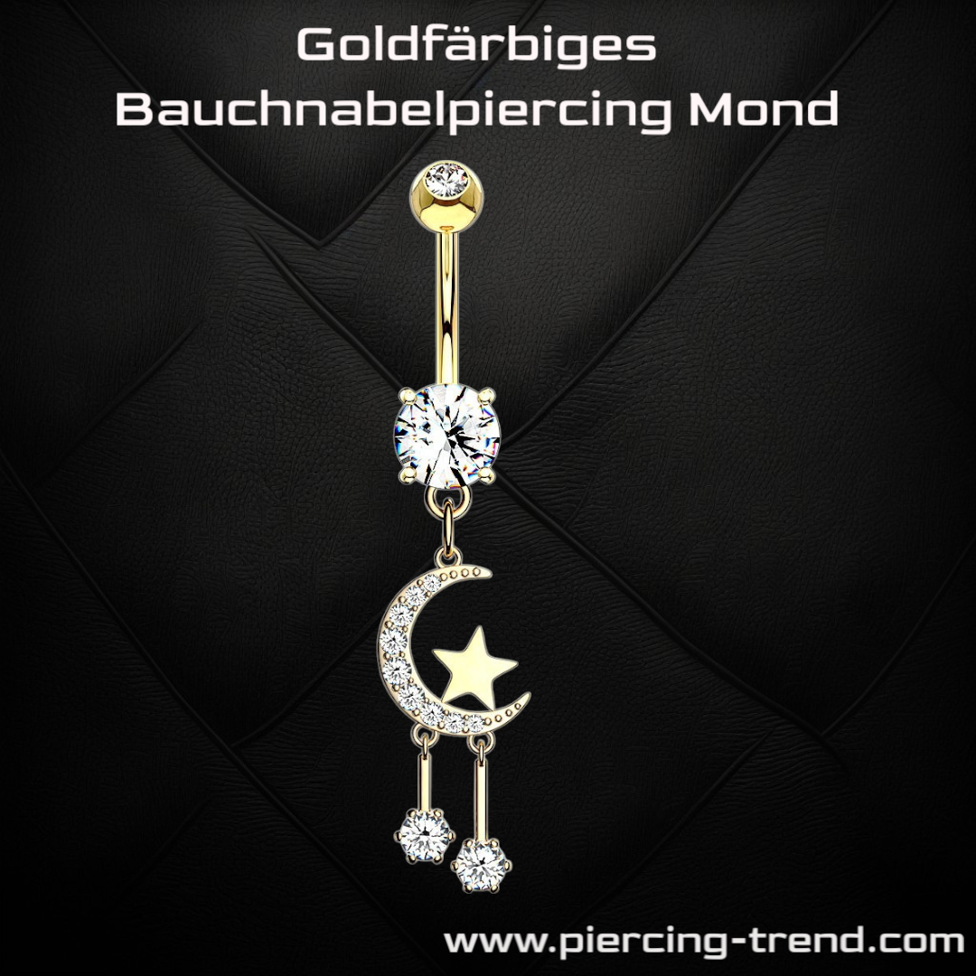 Bauchnabelpiercing Mond  Gold