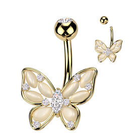 Schmetterling Bauchnabelpiercing Gold