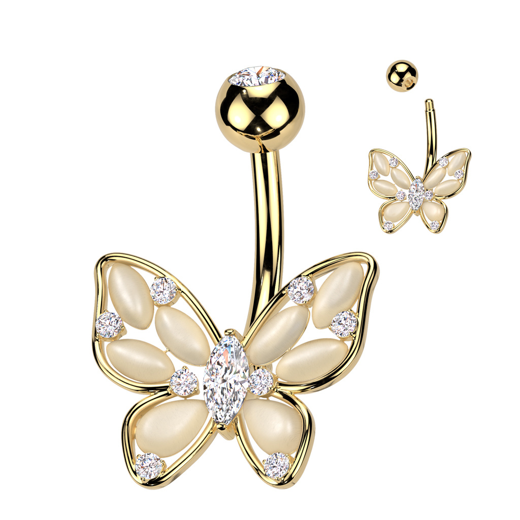 Schmetterling Bauchnabelpiercing Gold