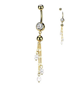 Nabelpiercing  mit Perlen